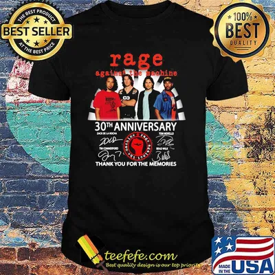 Rage Against The Machine 30th Anniversary Thank You For The Memories Signatures Shirt