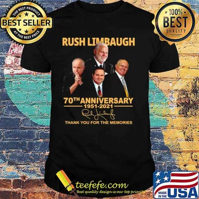 Rush Limbaugh 70th Anniversary 1951 2021 Signature Thank You For The Memories shirt