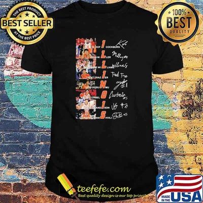 Signature Of Player Team Illinois Shirt