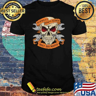 Skull Motorrad sprüche schwatz mir keinen rost ans moped shirt