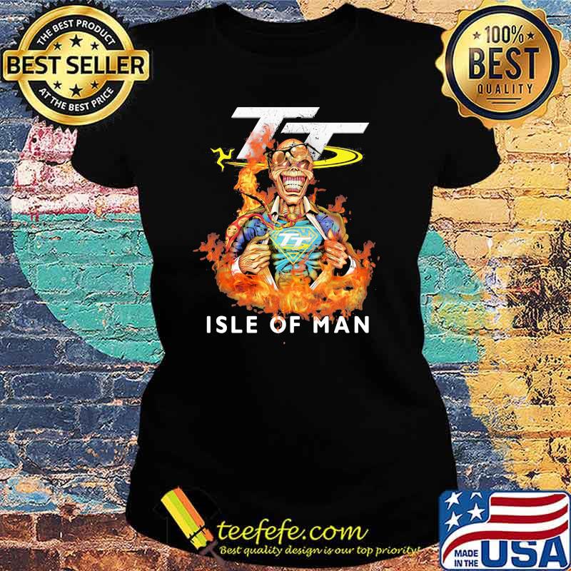 Skull Superman With Logo Isle Of Man Fire Shirt Ladies tee Skull Superman With Logo Isle Of Man Fire Shirt Ladies tee