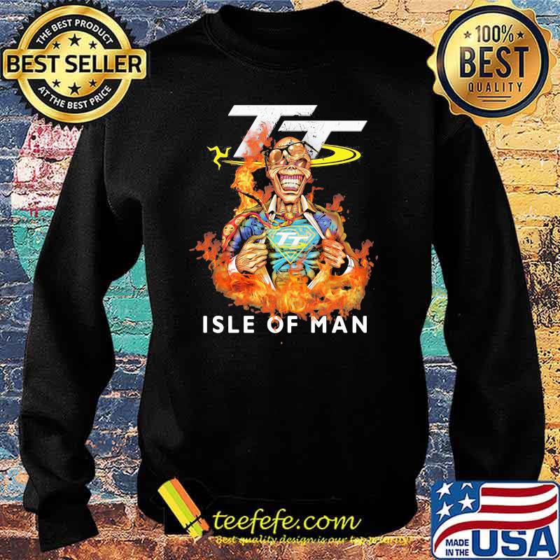 Skull Superman With Logo Isle Of Man Fire Shirt Sweater Skull Superman With Logo Isle Of Man Fire Shirt Sweater