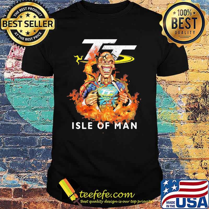Skull Superman With Logo Isle Of Man Fire Shirt Skull Superman With Logo Isle Of Man Fire Shirt