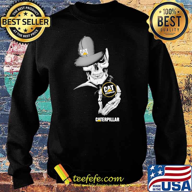 Skull Wear Hat And Hug Caterpillar Logo Shirt Sweater Skull Wear Hat And Hug Caterpillar Logo Shirt Sweater