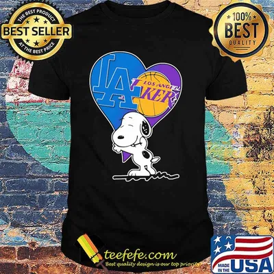Snoopy Lover Los Angeles Lakers  And Dodgers Shirt