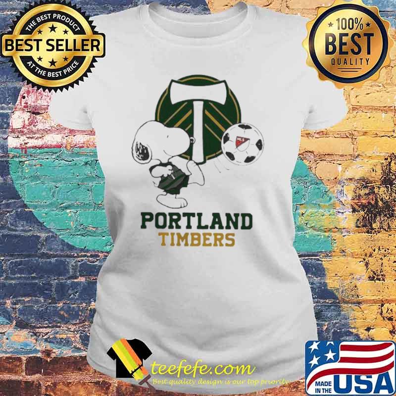 Snoopy Playing Soccer Portland Timbers Shirt Laides tee Snoopy Playing Soccer Portland Timbers Shirt Laides tee