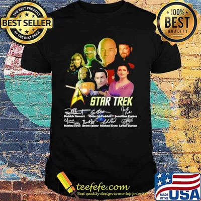 Star Trek Patrick Stewart Gates McFadden Jonathan Frakes Signatures Shirt