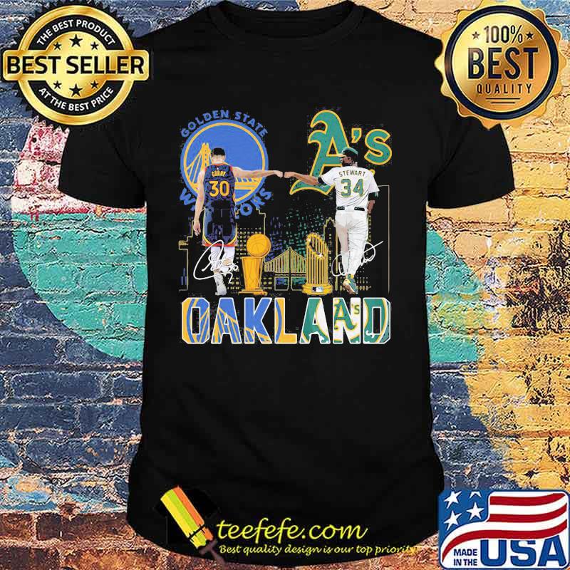 Stephen Curry Golden State Warriors And Dave Stewart Oakland Athletics Oakland Signatures Shirt
