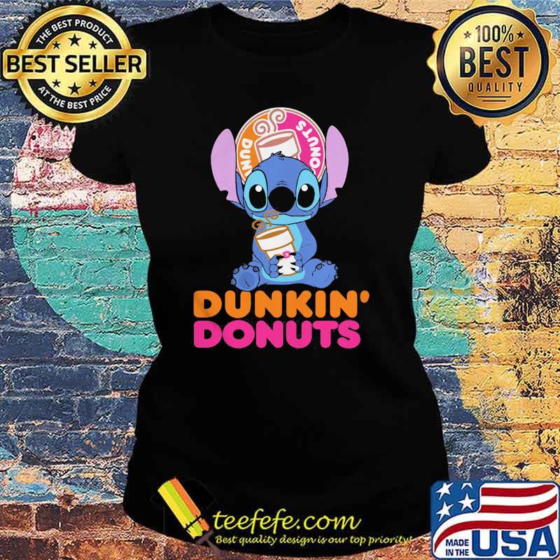 Stitch Drink Dunkin Donuts Shirt Ladies tee Stitch Drink Dunkin Donuts Shirt Ladies tee