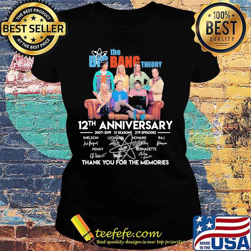 The Big Bangtheory 12th Anniversary 2007 20219 Signature Shirt Ladies tee The Big Bangtheory 12th Anniversary 2007 20219 Signature Shirt Ladies tee