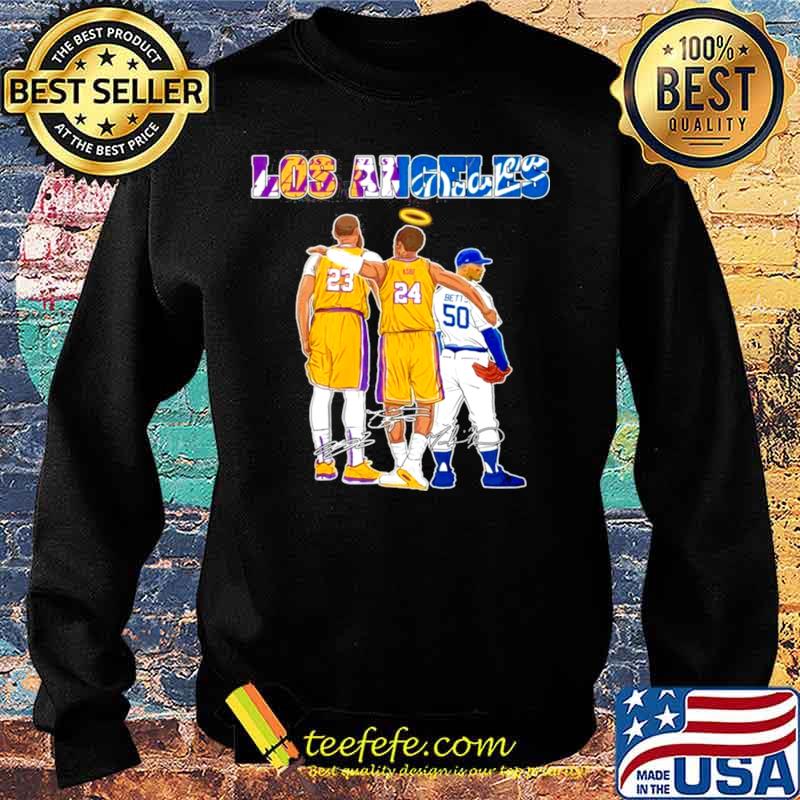 The Los Angeles Sports 23 Lebron James 24 Kobe Bryant And 50 Betts Signatures Sweater The Los Angeles Sports 23 Lebron James 24 Kobe Bryant And 50 Betts Signatures Sweater