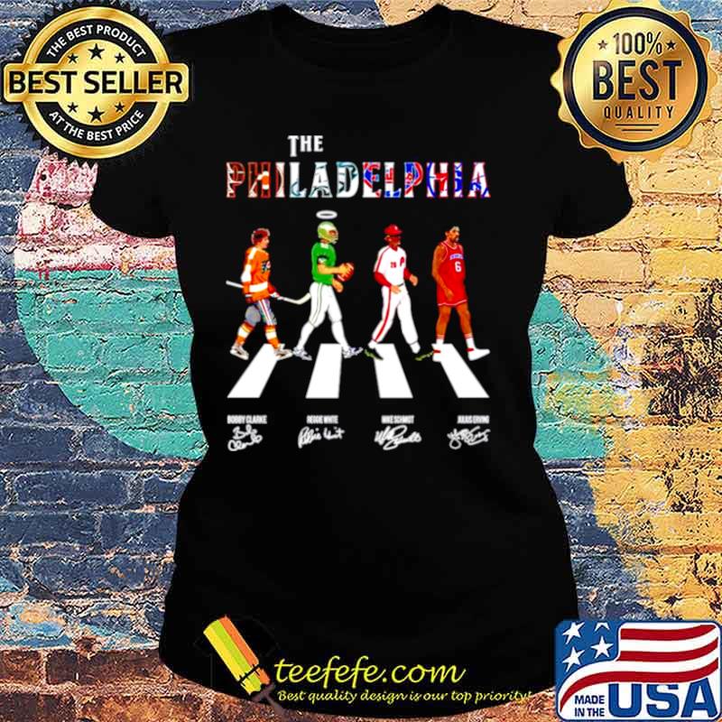 The philadelphia teams sport abbey road signatures Ladies tee The philadelphia teams sport abbey road signatures Ladies tee