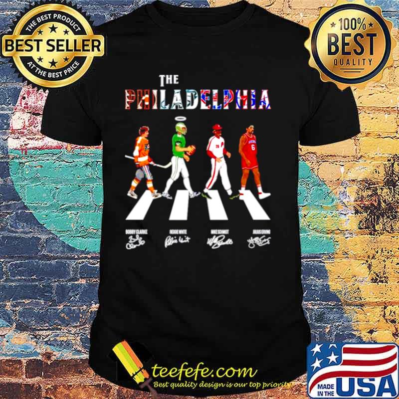 The philadelphia teams sport abbey road signatures shirt