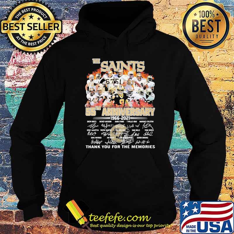 The Saints 55th Anniversary 1966 2021 Thank You For The Memories Signature Shirt Hoodie The Saints 55th Anniversary 1966 2021 Thank You For The Memories Signature Shirt Hoodie