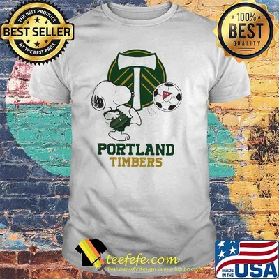 Top Snoopy Playing Soccer Portland Timbers Shirt
