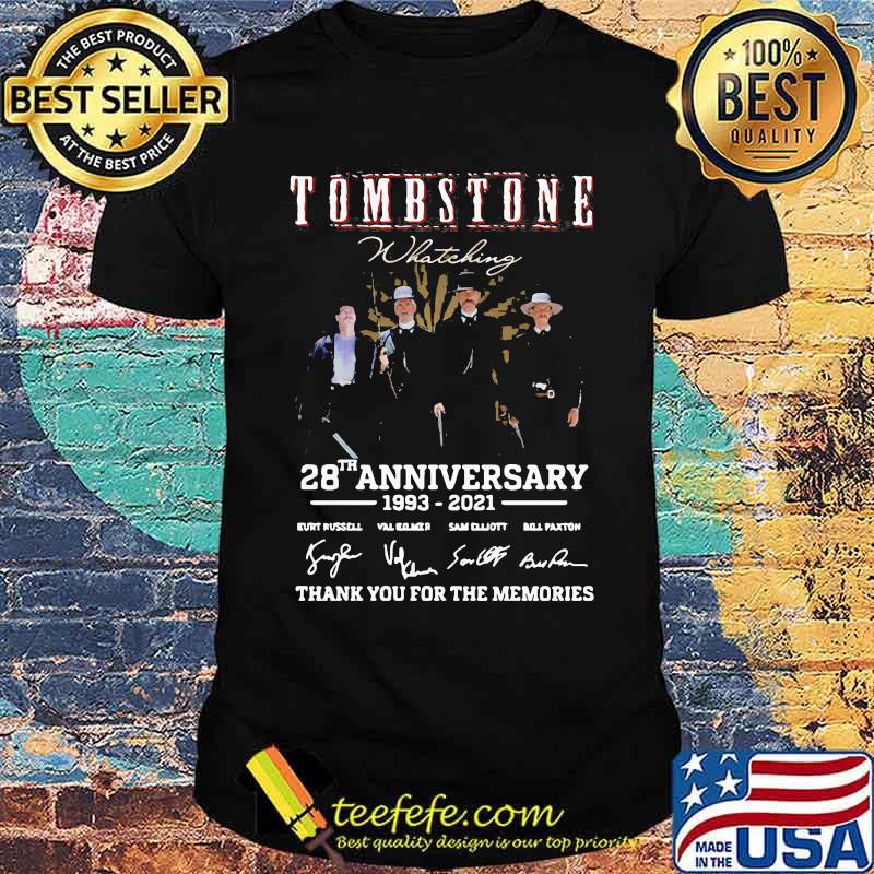Top Tombstone 28th Anniversary Thank You For The Memories Signatures Shirt Top Tombstone 28th Anniversary Thank You For The Memories Signatures Shirt