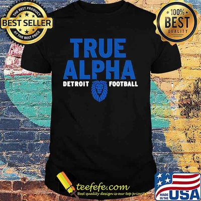 True alpha Detroit Lions football tee shirt