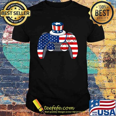 Video Game 4th Of July Gaming American Flag Shirt