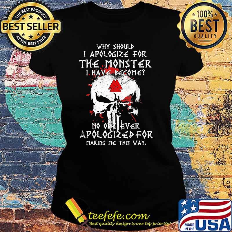 Why Should I Apologize For The Monster Viking Skull Shirt Ladies tee Why Should I Apologize For The Monster Viking Skull Shirt Ladies tee