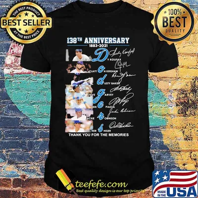 138th Anniversary 1883 2021 Dodgers Thank You For The Memories Signature Shirt