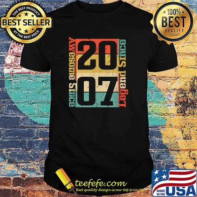 13th Birthday. Awesome Since 2007 Funny Gift Idea Shirt