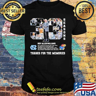 33 Seasons Roy Williams Thanks For The Memories Shirt