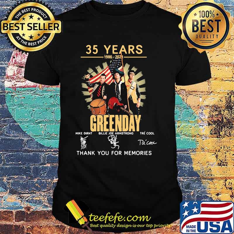 35 Years 1986 2021 Greenday Thank You For The Memories Signature Shirt