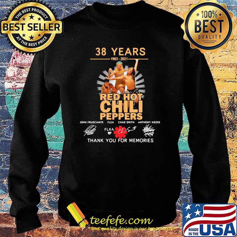 38 Years 1983 2021 Red Hot Chili Peppers Thank You For The Memories Signature Shirt Sweater 38 Years 1983 2021 Red Hot Chili Peppers Thank You For The Memories Signature Shirt Sweater