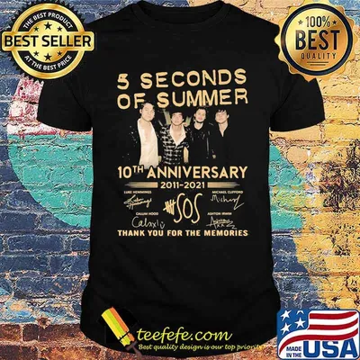 5 Seconds Of Summer 10th Anniversary 2011 2021 Sos Thank You For The Memories Signature Shirt
