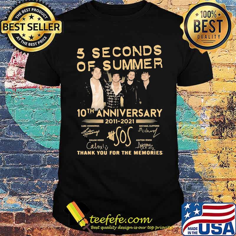5 Seconds Of Summer 10th Anniversary 2011 2021 Sos Thank You For The Memories Signature Shirt 5 Seconds Of Summer 10th Anniversary 2011 2021 Sos Thank You For The Memories Signature Shirt