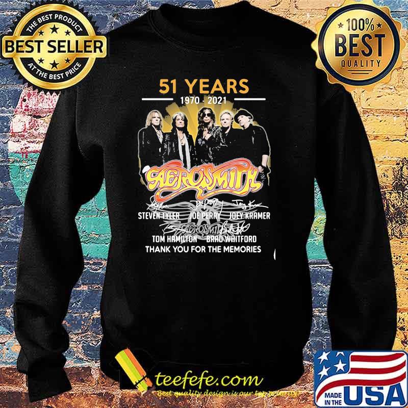 51 Years 1970 2021 Aerosmith Thank You For The Memories Signature Shirt Sweater 51 Years 1970 2021 Aerosmith Thank You For The Memories Signature Shirt Sweater
