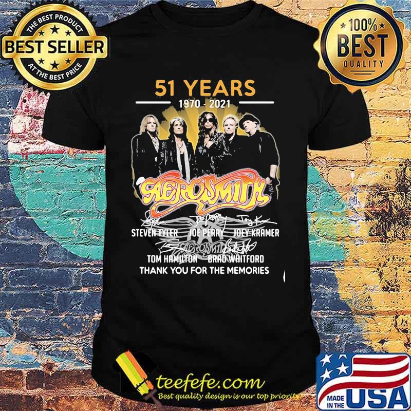 51 Years 1970 2021 Aerosmith Thank You For The Memories Signature Shirt
