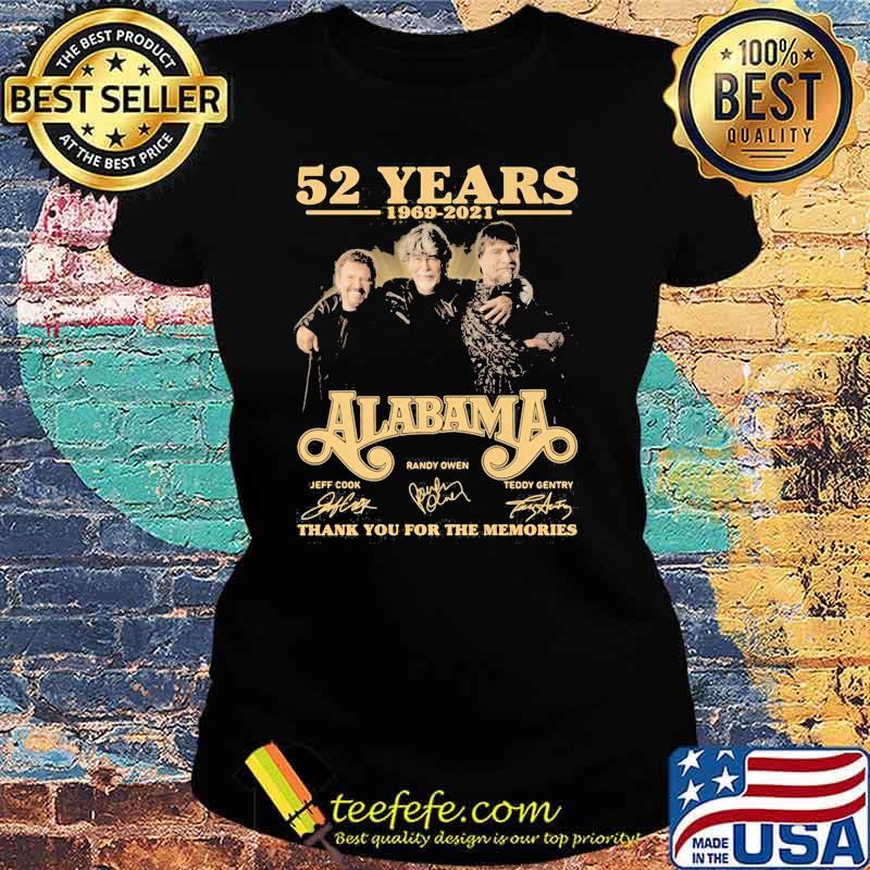 52 Years 1969 2021 Alabama Thank You For The Memories Signature Shirt Ladies tee 52 Years 1969 2021 Alabama Thank You For The Memories Signature Shirt Ladies tee