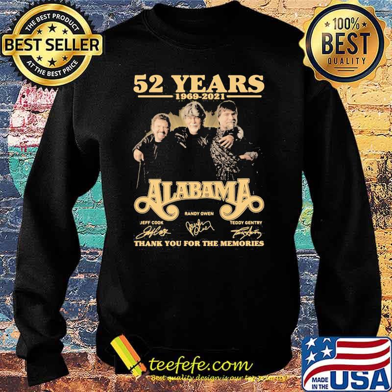 52 Years 1969 2021 Alabama Thank You For The Memories Signature Shirt Sweater 52 Years 1969 2021 Alabama Thank You For The Memories Signature Shirt Sweater