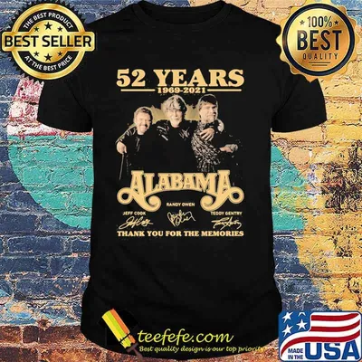 52 Years 1969 2021 Alabama Thank You For The Memories Signature Shirt