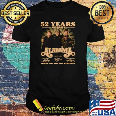 52 years 1969 2021 Alabama thank you for the memories signatures shirt