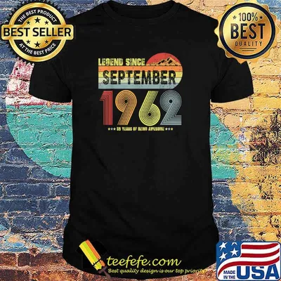 59th Birthday Legend Since September 1962 Vintage 59 Yrs Old Shirt