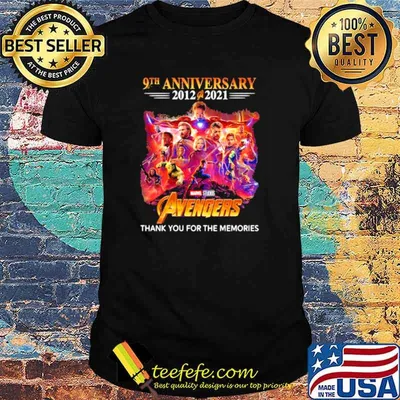 9th Anniversary 2012 2021 Avengers Thank You For The Memories Shirt