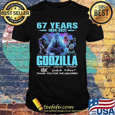 67 Years 1954 2021 Godzilla Thank You For The Memories Signature Shirt