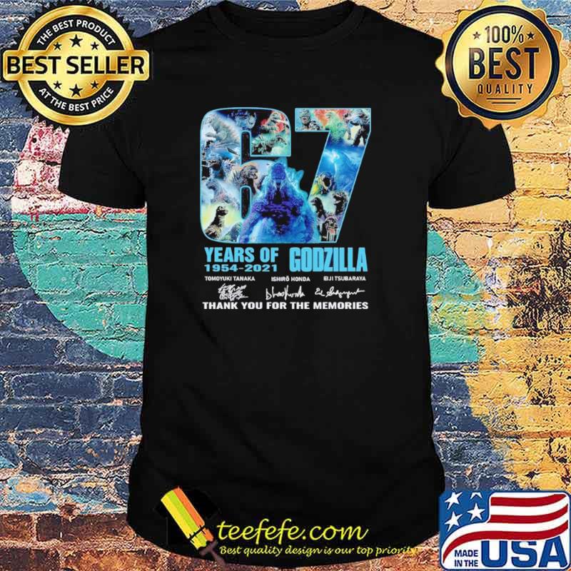67 years 1954 2021 godzilla tomoyuki tanaka ishiro honda eiji tsubaraya thank you for the memories shirt