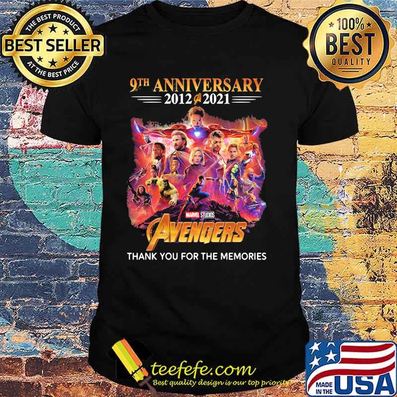 9th Anniversary 2012 2021 Avengers Thank You For The Memories Shirt
