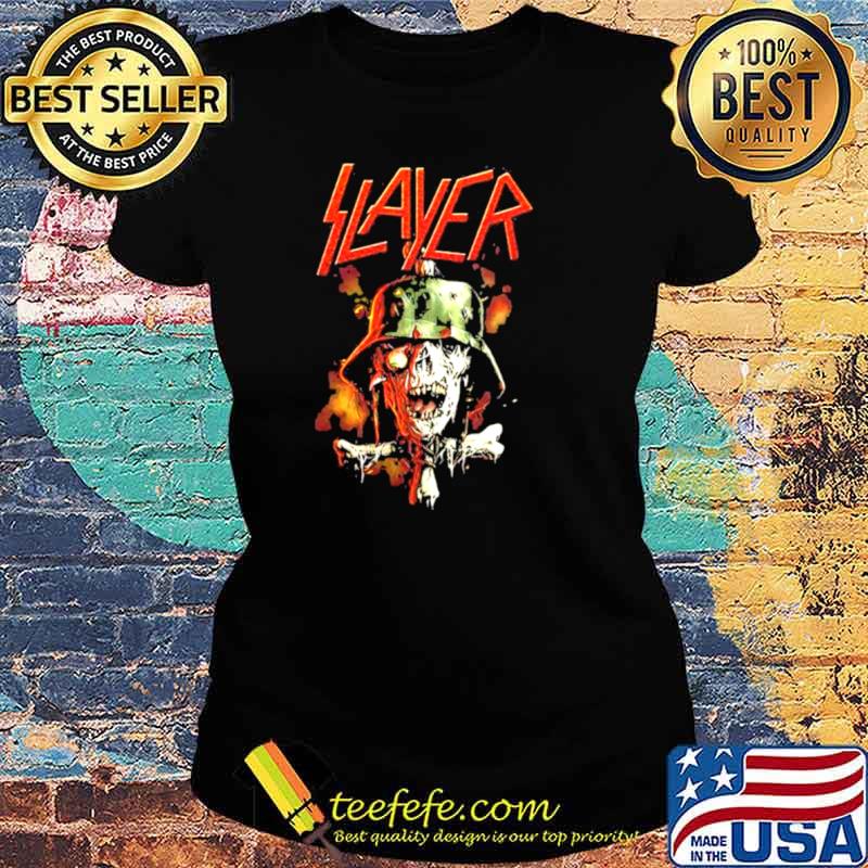 Slayer Soldier Cross Skull Shirt Ladies tee Slayer Soldier Cross Skull Shirt Ladies tee