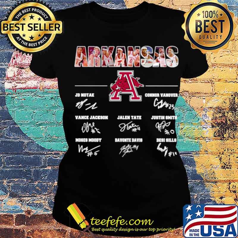 Arkansas Razorbacks Jd Notae Connor Vanover Signatures Ladies tee Arkansas Razorbacks Jd Notae Connor Vanover Signatures Ladies tee
