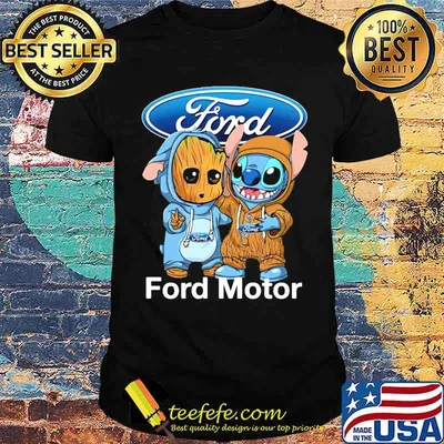 Baby Groot And Baby Stitch With Ford Motor Logo Shirt