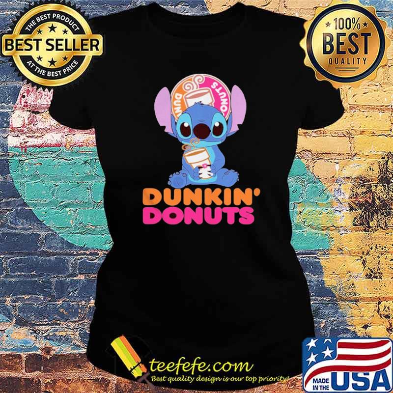 Baby Stitch hug Dunkin Donuts 2021 Ladies tee Baby Stitch hug Dunkin Donuts 2021 Ladies tee