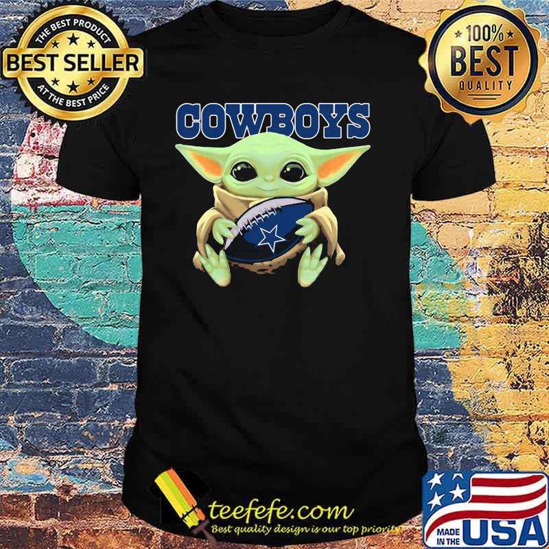 Baby Yoda Hug Ball Team Cowboys Shirt