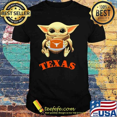 Baby Yoda Hug Ball Team Texas Longhorns Shirt