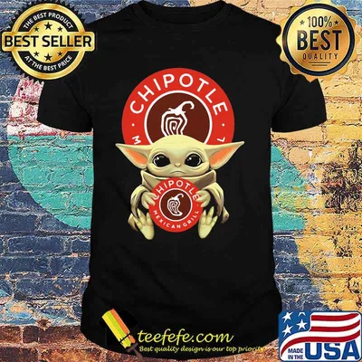Baby Yoda Hug Chipotle Mexican Girl Logo Shirt