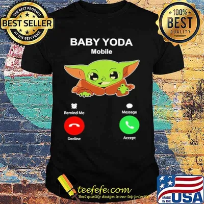 Baby Yoda Mobile decline and accept shirt