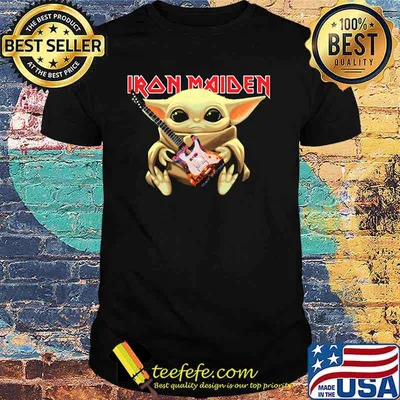 Baby Yoda Play Guitar Iron Maiden Shirt